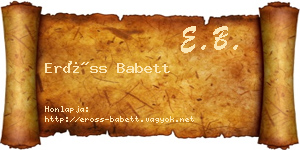 Erőss Babett névjegykártya